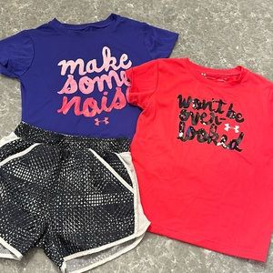 Under Armour side 4/4T shirts and shorts.
